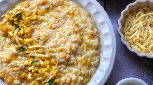 Zola Nene’s scrumptious 15-minute sweetcorn and cheddar risotto